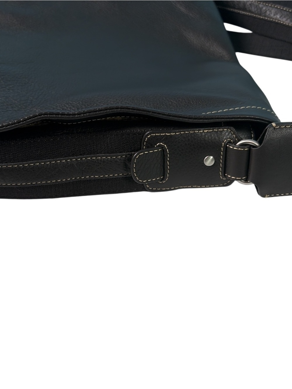 Levenger Pebbled Leather Messenger Bag Laptop Tablet Bomber Mocha Shoulder Strap - Picture 15 of 16